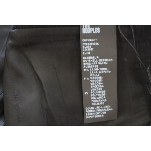 The Kooples FVES29025K Womens Sz 36 Black Wool-Blend Double Breasted Blazer - Picture 8 of 11